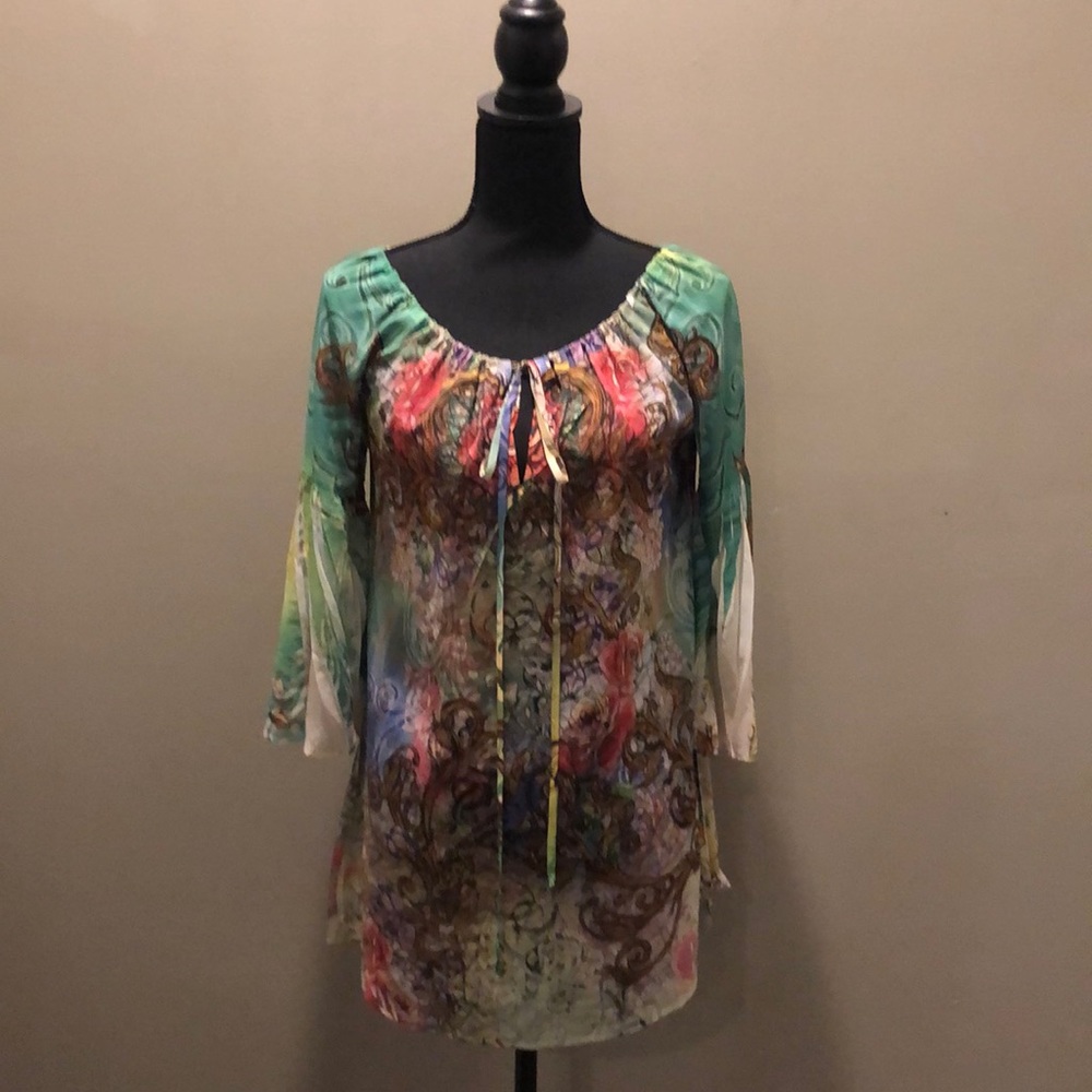 Floral boho tunic Size S